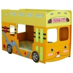 Ikolyaski (Lotus Car Bed) школьный автобус 2-х ярусная детская кровать с двумя спальными местами (арт. 608)