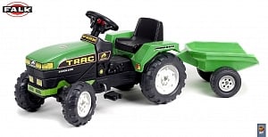 FALK Трактор педальный с прицепом зеленый