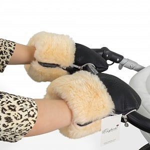 Esspero Double Leatherette муфта-рукавички для коляски (Натуральная шерсть)